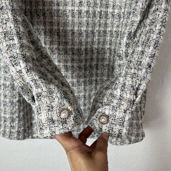 Laundry by Shelli Segal Tweed Shirt Jacket, Size S, Fully Lined, front pockets - Picture 12 of 14